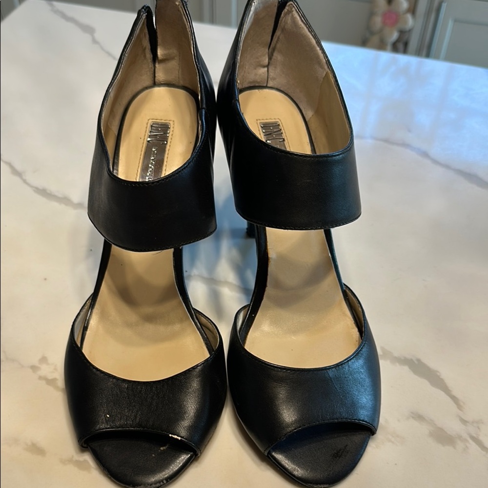 INC International Concepts Black Peep-Toe Heels